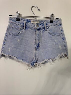 PacSun Light Blue Distressed Frayed Hem Denim Shorts